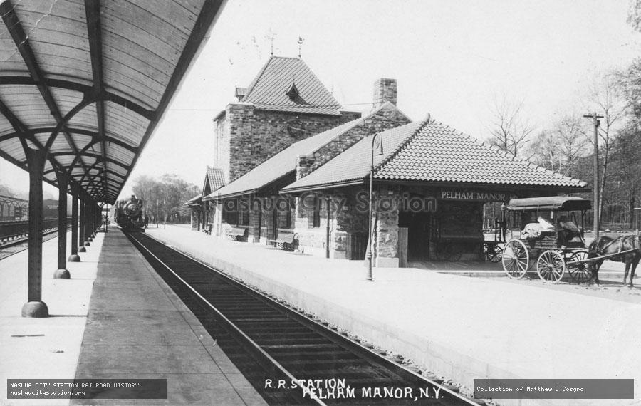 Postcard: Railroad Station, Pelham Manor, New York
